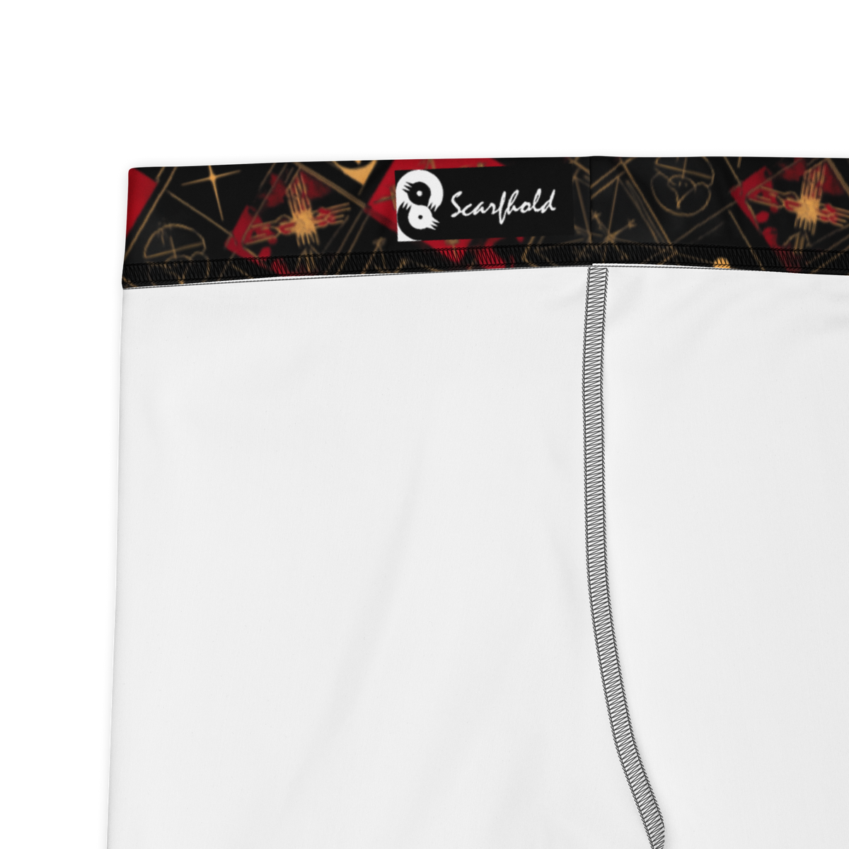 Magia Scarfhold mid-rise comfort leggings, fabric and construction details.