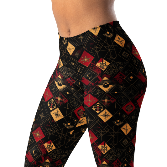 Magia · Scarfhold Palette mid-rise everyday leggings, waistband and pattern detail.