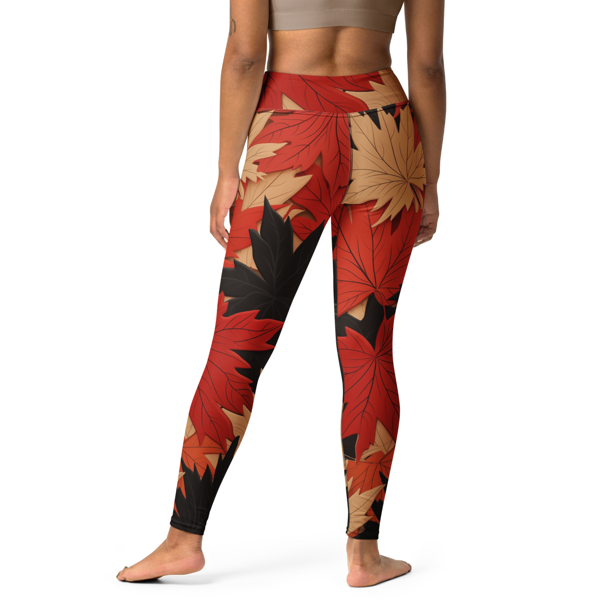 Maple Scarfhold Palette high-waisted yoga leggings, back view.