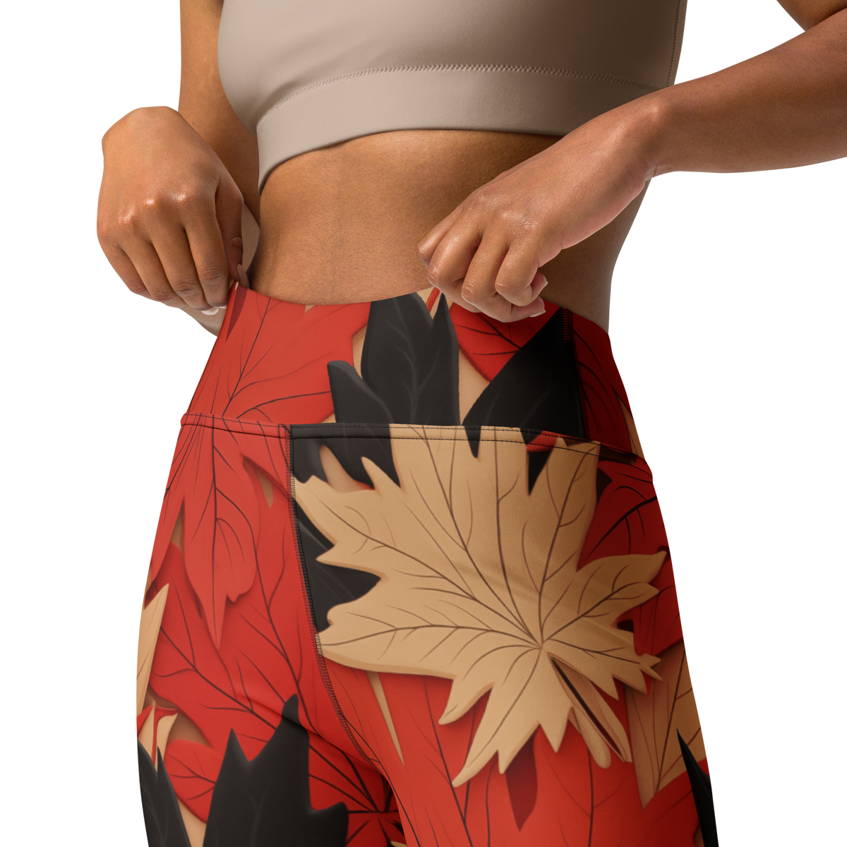 Maple Scarfhold Palette high-waisted yoga leggings, waistband and construction detail.
