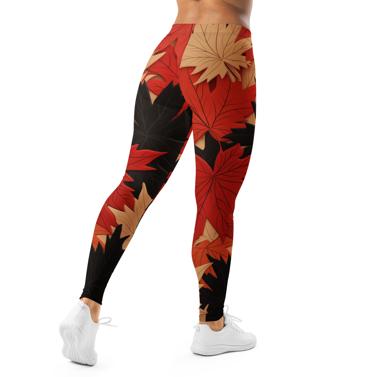 Maple Scarfhold mid-rise comfort leggings, back view.
