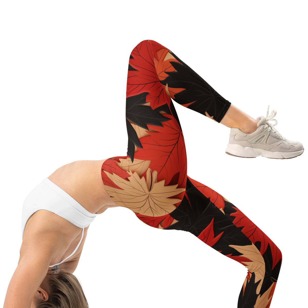 Maple Scarfhold mid-rise comfort leggings, right-side view.