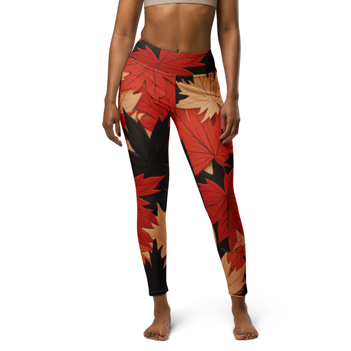 Maple · Scarfhold Palette high-waisted yoga leggings, front view.