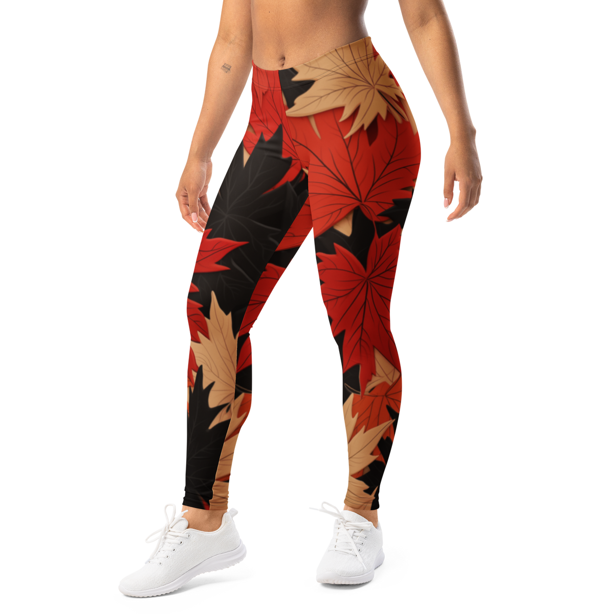 Maple · Scarfhold Palette mid-rise everyday leggings, left-front view.