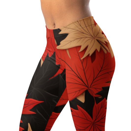 Maple · Scarfhold Palette mid-rise everyday leggings, waistband and pattern detail.