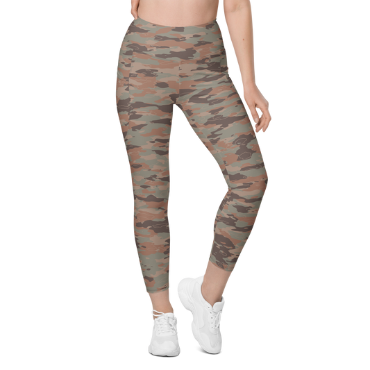 Marsho · Relaxed Elegance high-waisted pocket leggings, front view.