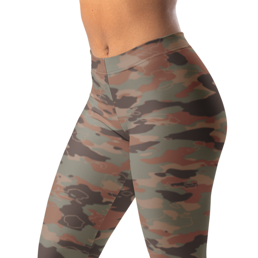 Marsho · Relaxed Elegance mid-rise everyday leggings, waistband and pattern detail.