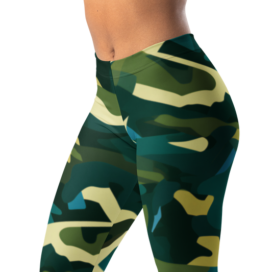 Mica · Botanical Voltage mid-rise everyday leggings, waistband and pattern detail.