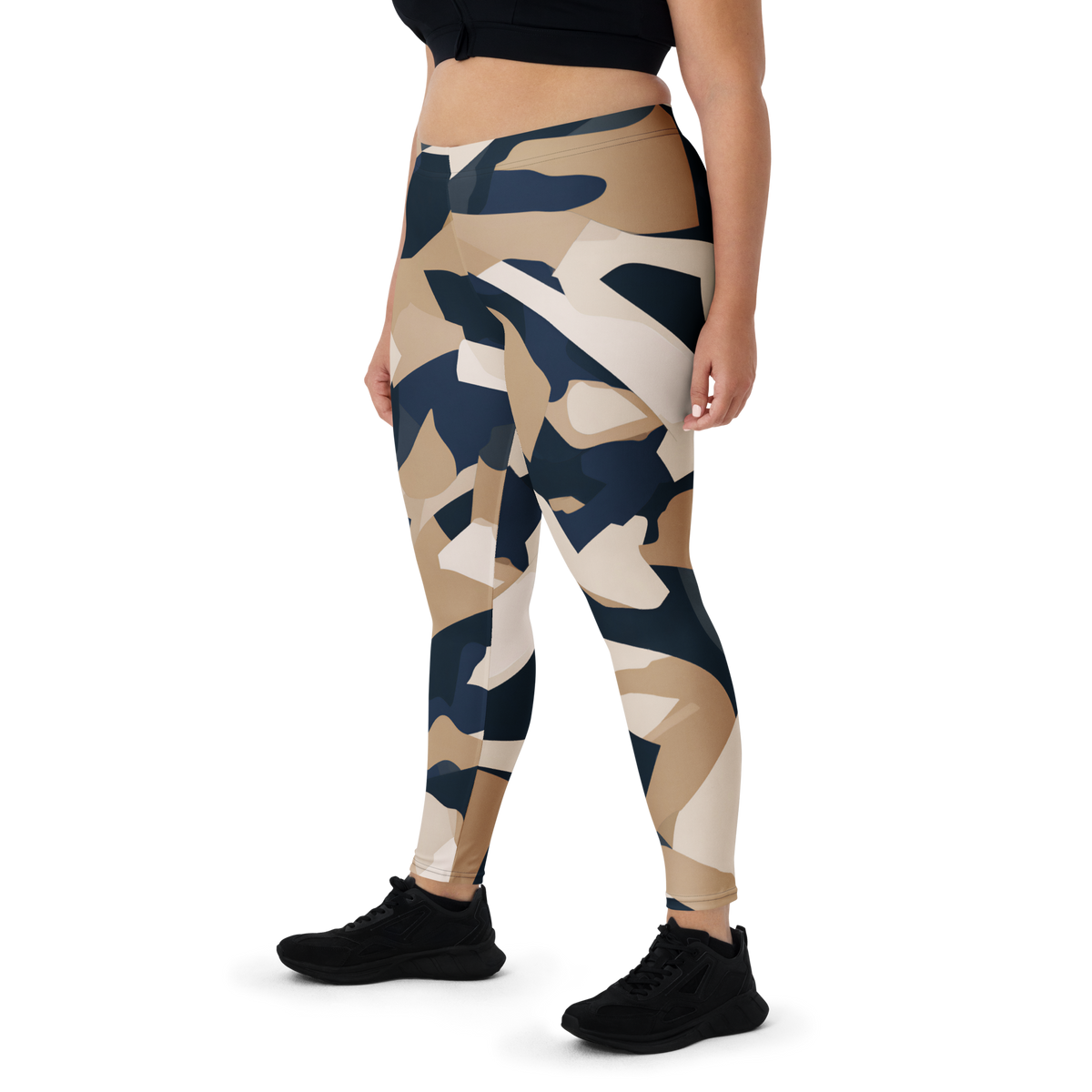 Mica Dusk Transit camouflage mid-rise comfort leggings, oversize-fit front view.