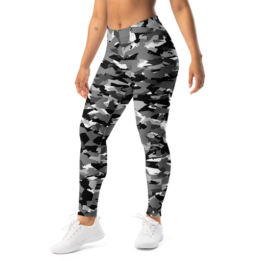 Mica Greyscale 5 comfort leggings, front view.