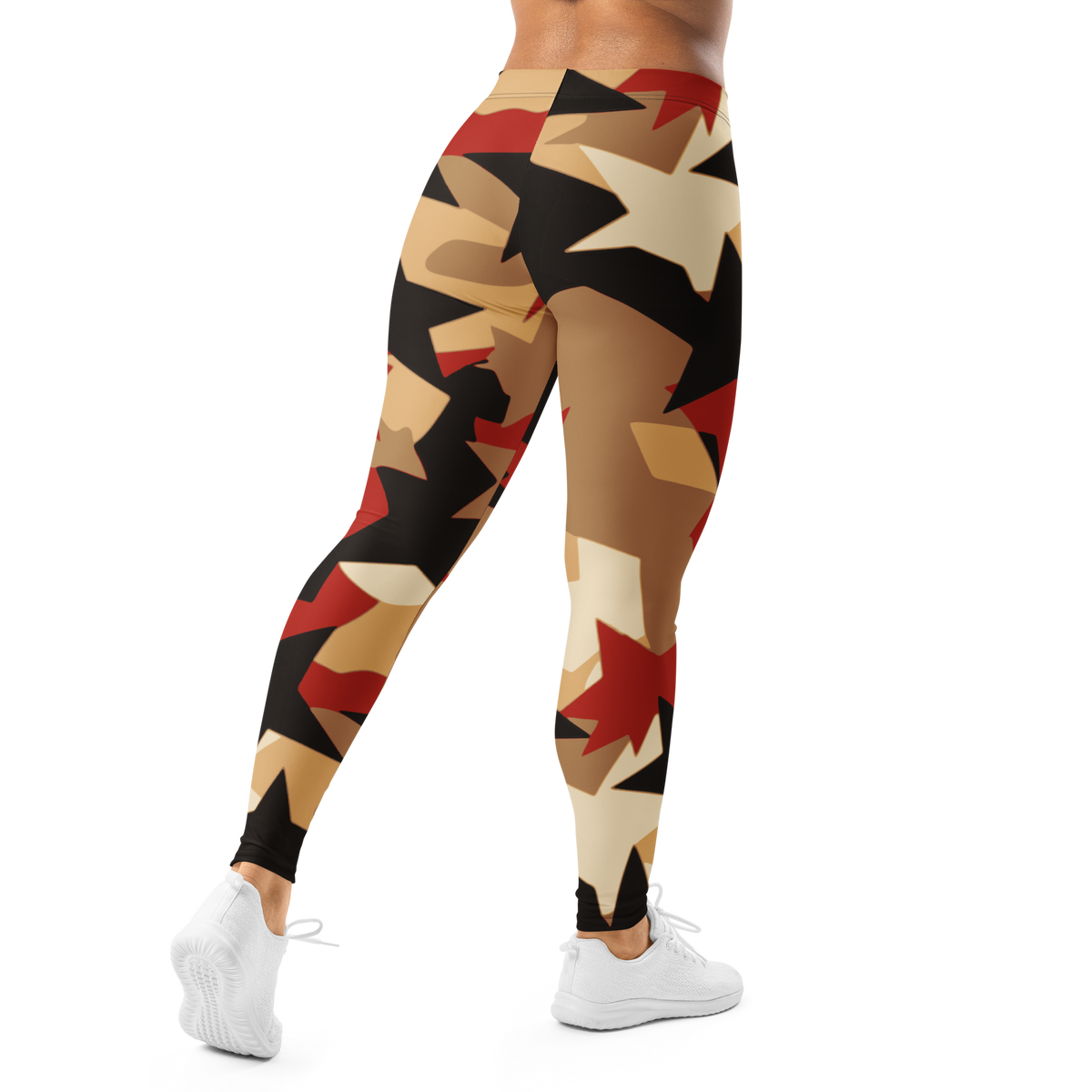 Nigma Scarfhold 1 camouflage mid-rise comfort leggings, back view.