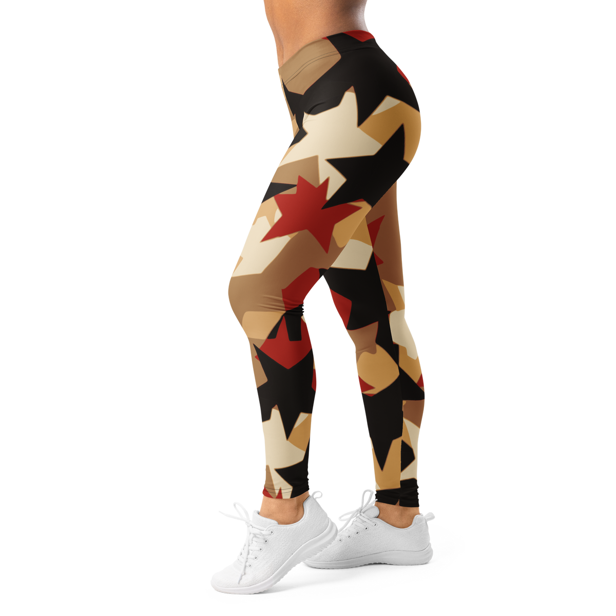 Nigma Scarfhold 1 camouflage mid-rise comfort leggings, left-side view.