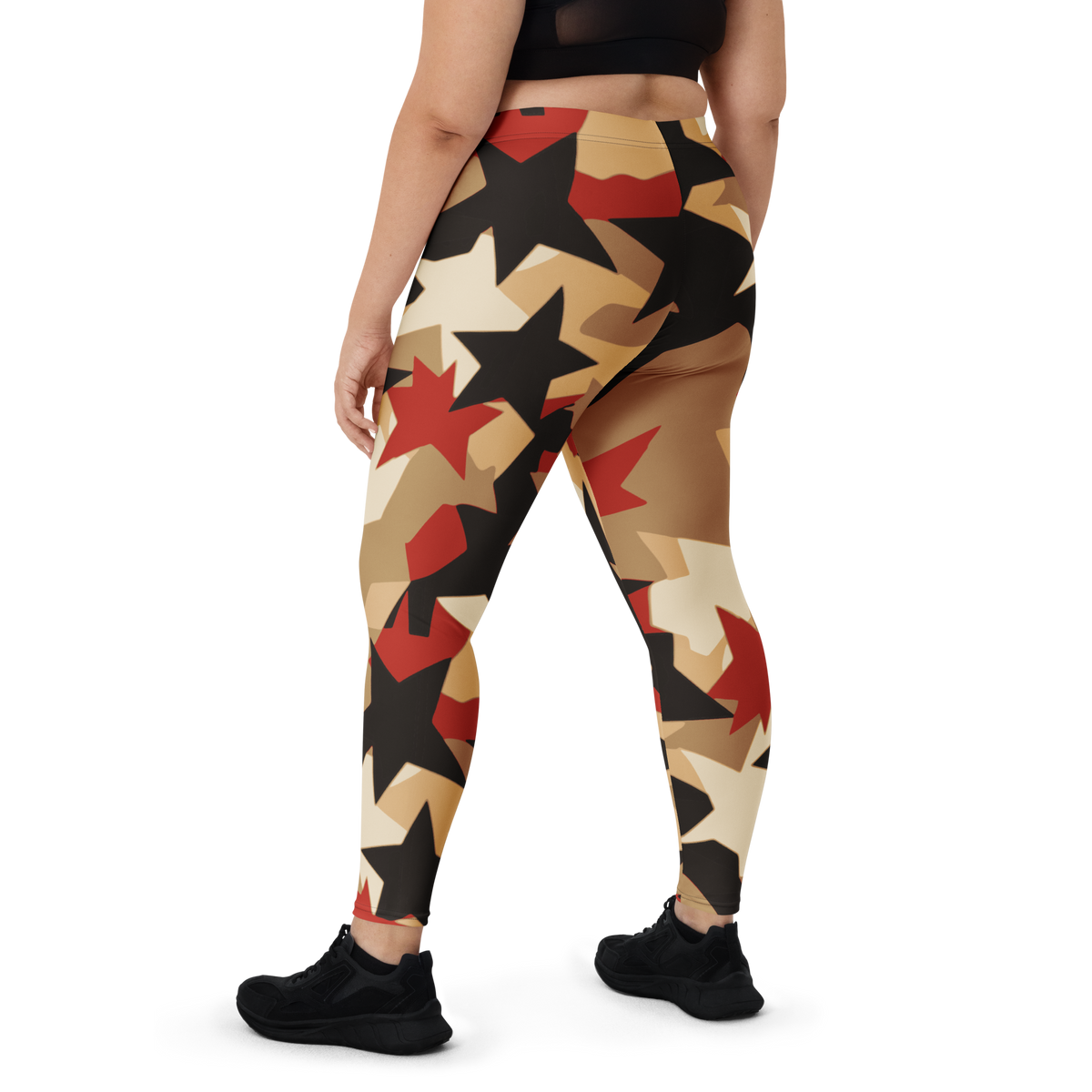 Nigma Scarfhold 1 camouflage mid-rise comfort leggings, oversize-fit back view.