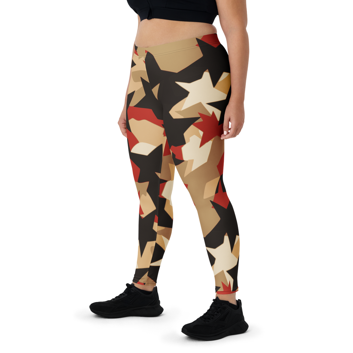 Nigma Scarfhold 1 camouflage mid-rise comfort leggings, oversize-fit front view.