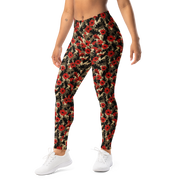 Opia Scarfhold mid-rise comfort leggings, left-front view.