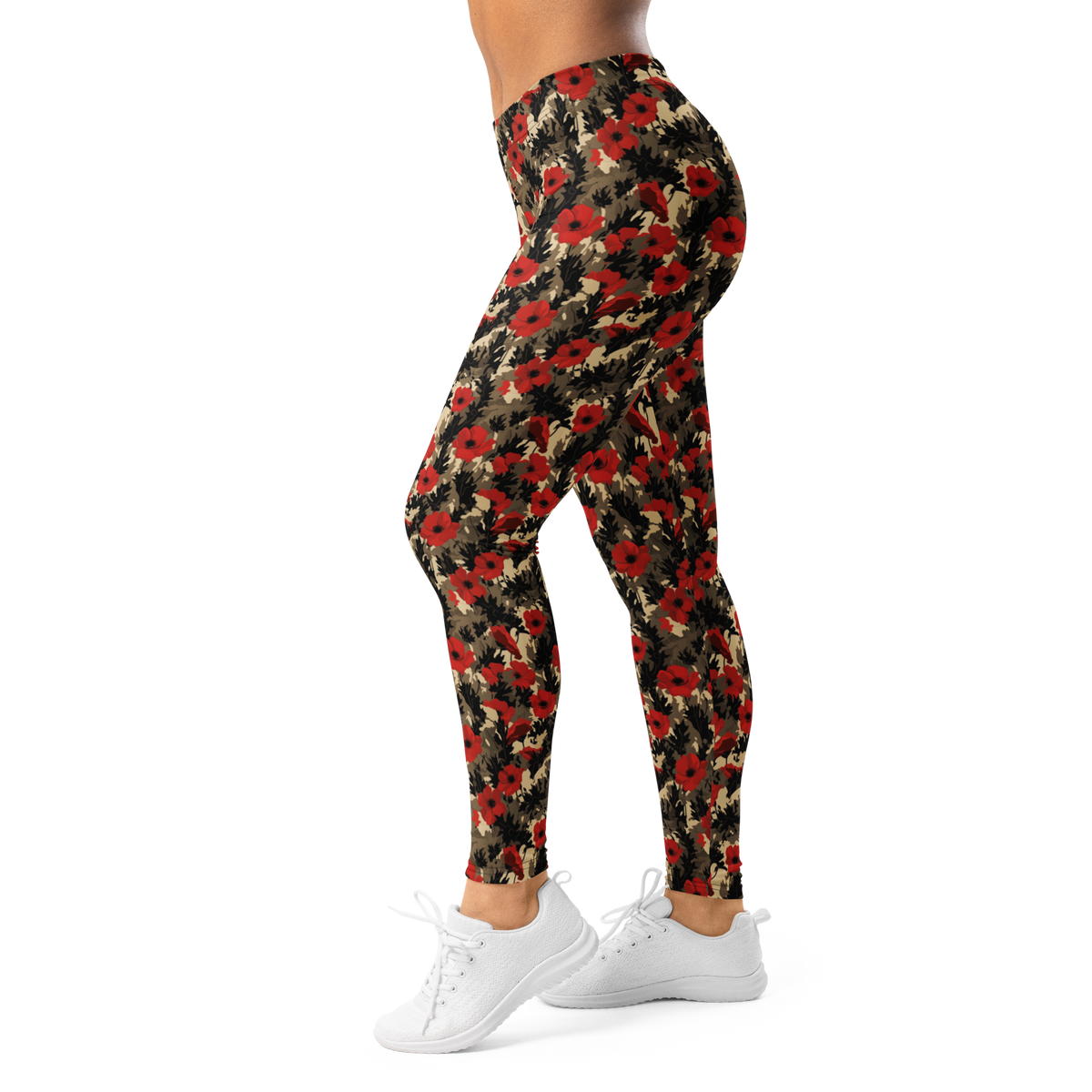 Opia Scarfhold mid-rise comfort leggings, left-side view.