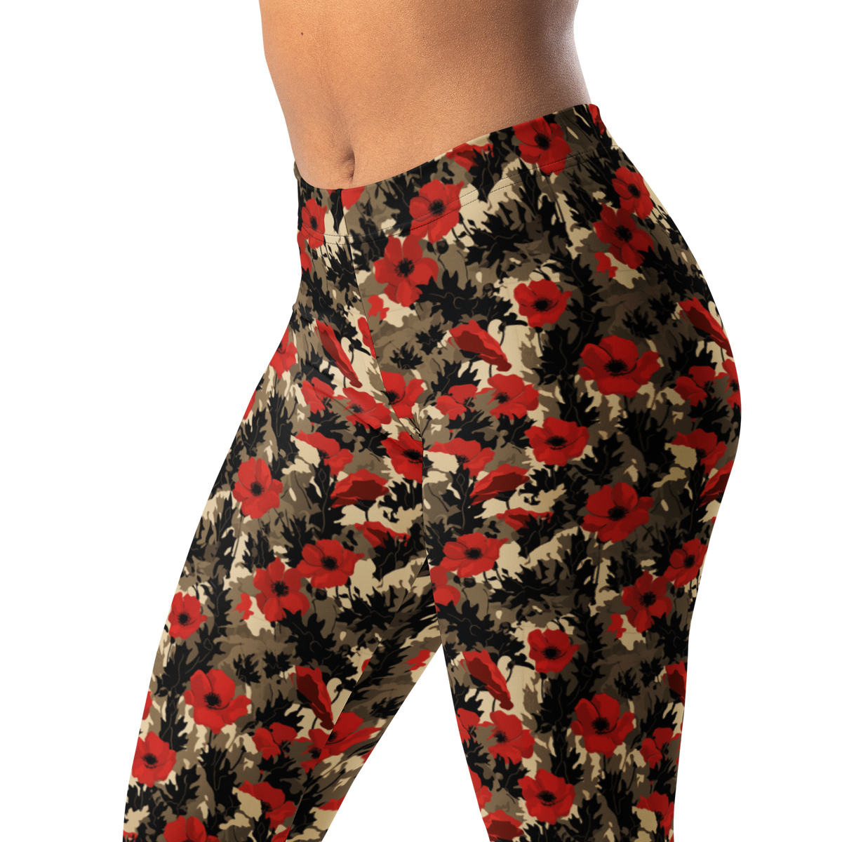 Opia · Scarfhold Palette mid-rise everyday leggings, waistband and pattern detail.