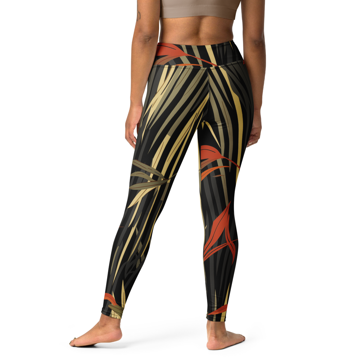 Pampa Scarfhold Palette high-waisted yoga leggings, back view.