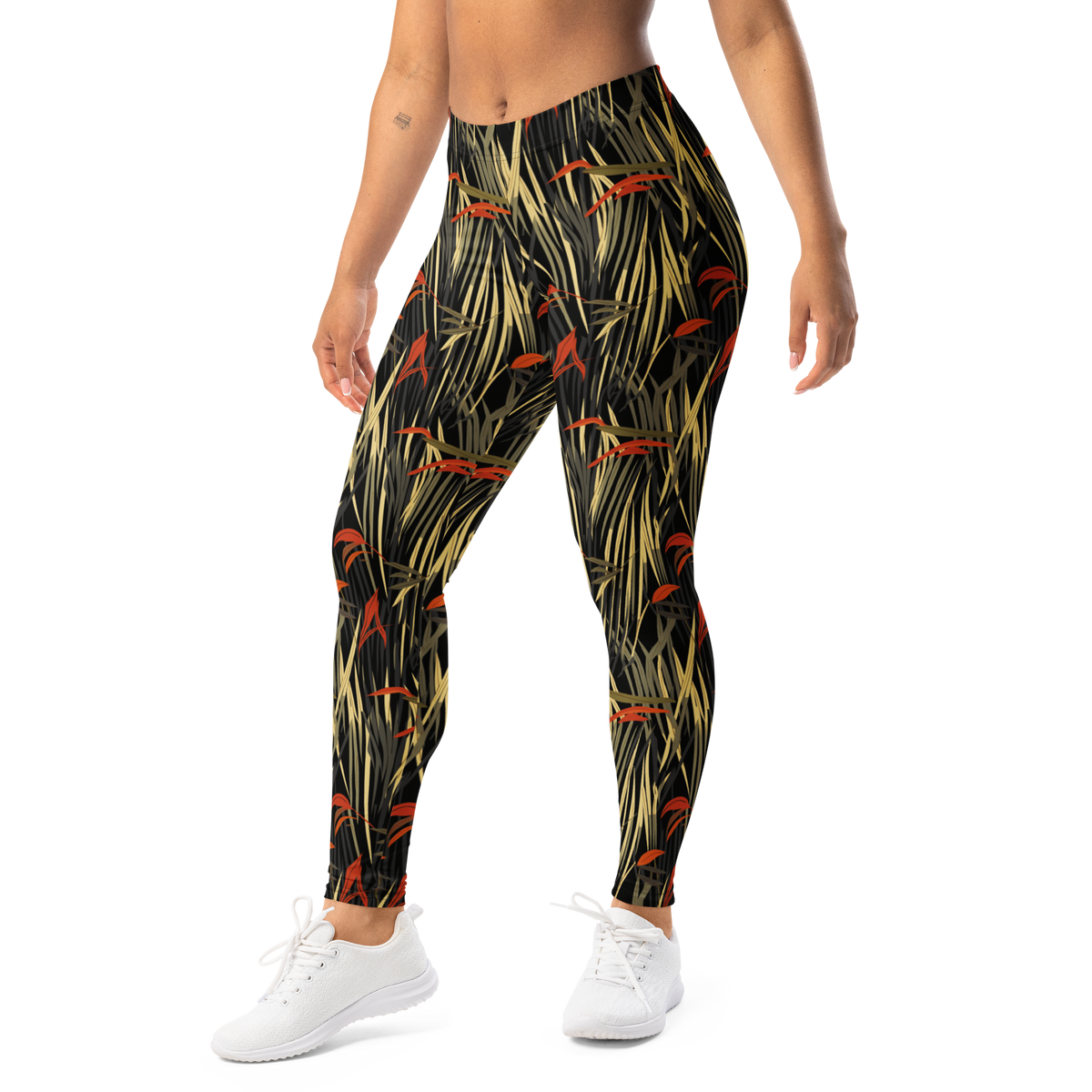 Pampa Scarfhold mid-rise comfort leggings, left-front view.