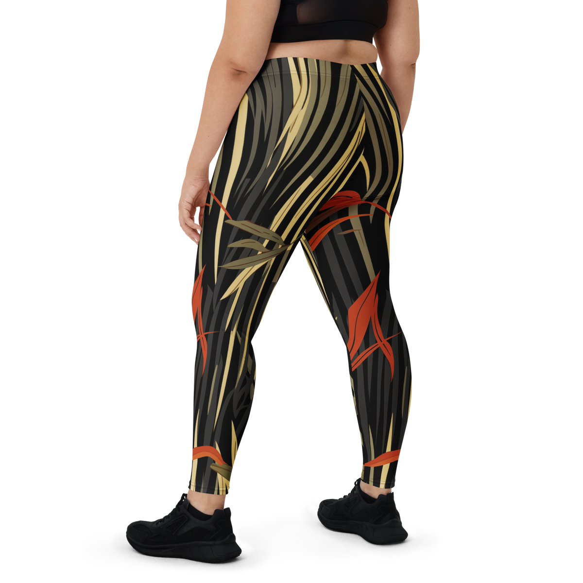 Pampa Scarfhold Large-Scale mid-rise comfort leggings, oversize-fit back view.