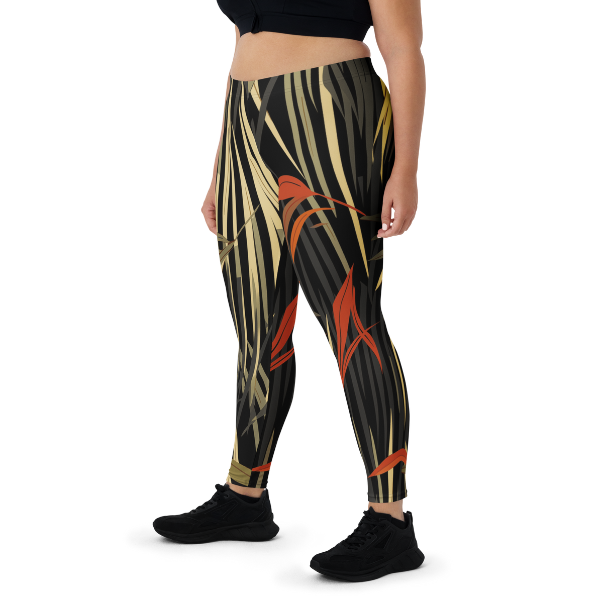 Pampa Scarfhold Large-Scale mid-rise comfort leggings, oversize-fit front view.