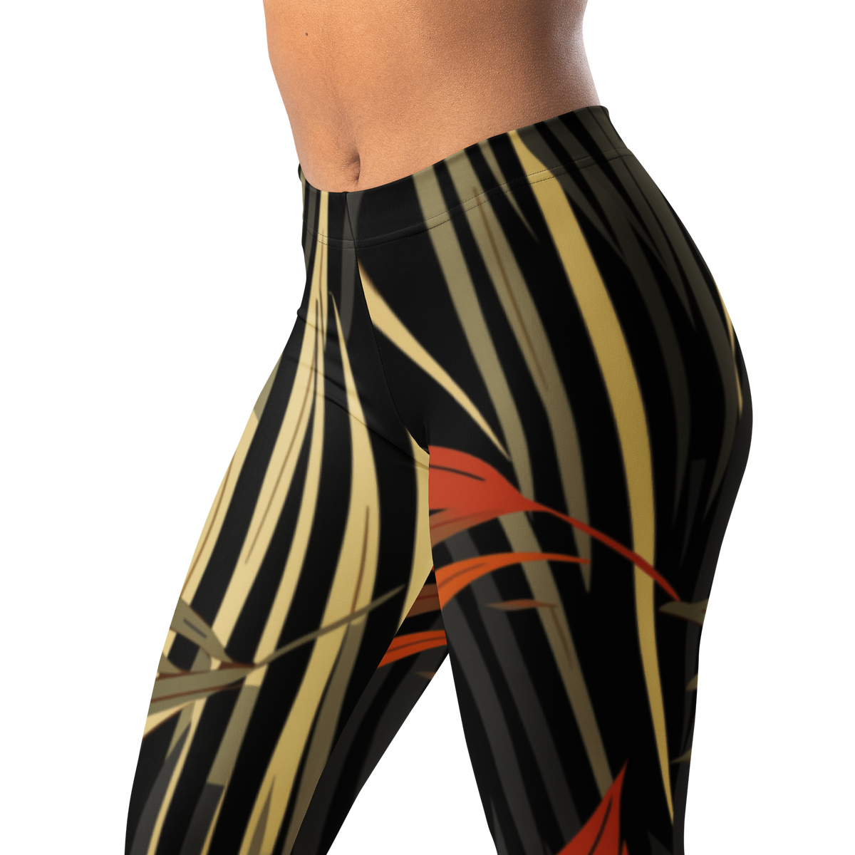 Pampa · Scarfhold Palette mid-rise everyday leggings, waistband and pattern detail.