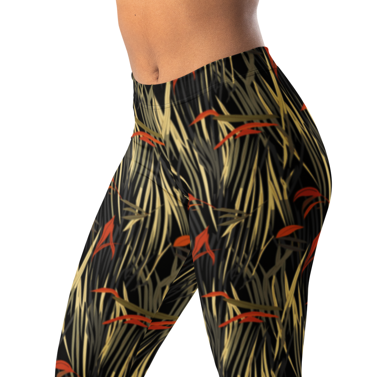 Pampa · Scarfhold Palette mid-rise everyday leggings, waistband and pattern detail.
