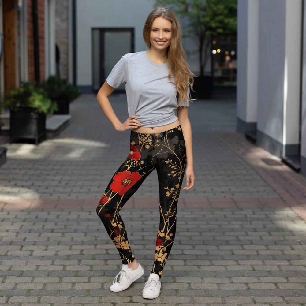 Petal Scarfhold mid-rise comfort leggings, lifestyle front view.