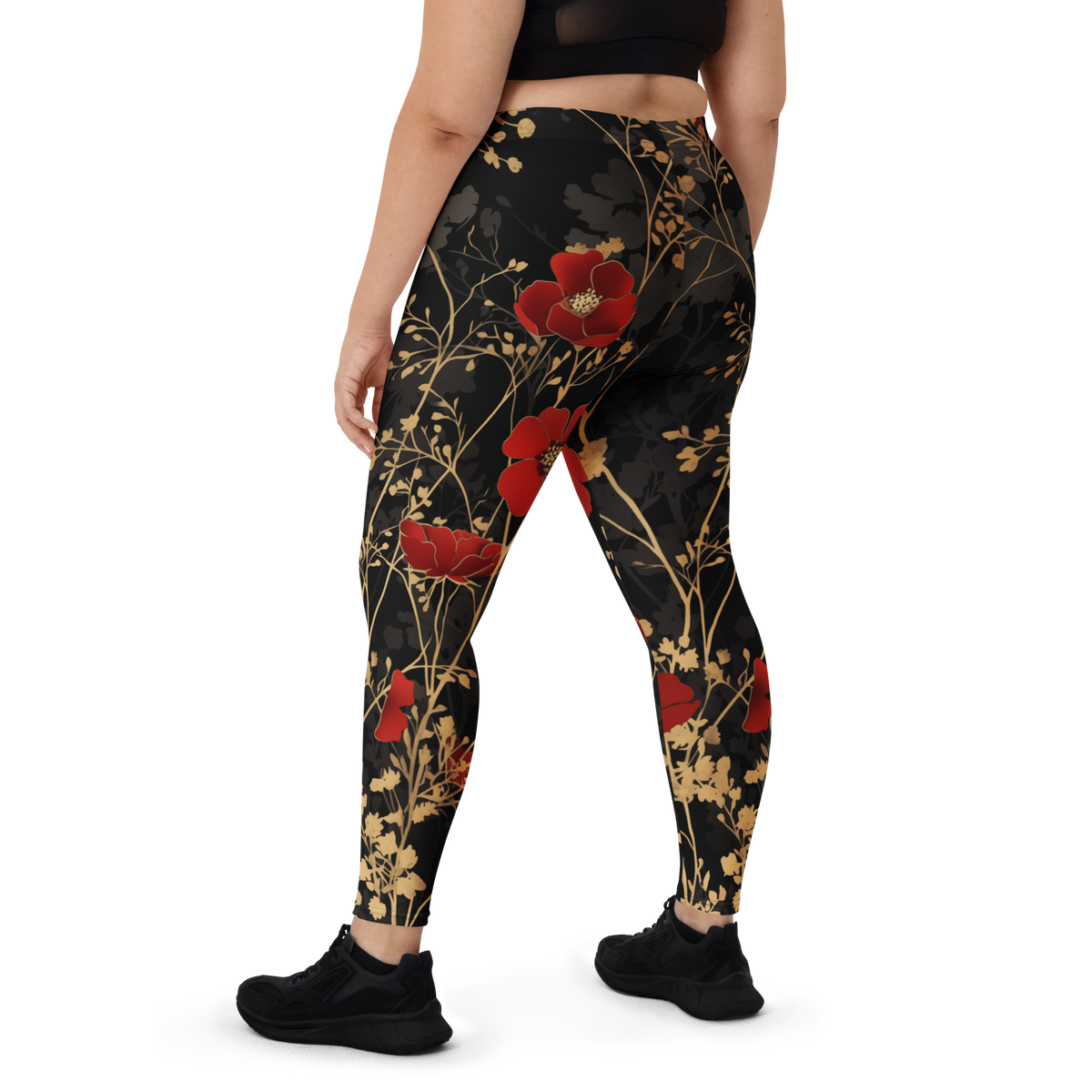 Petal Scarfhold mid-rise comfort leggings, oversize-fit back view.