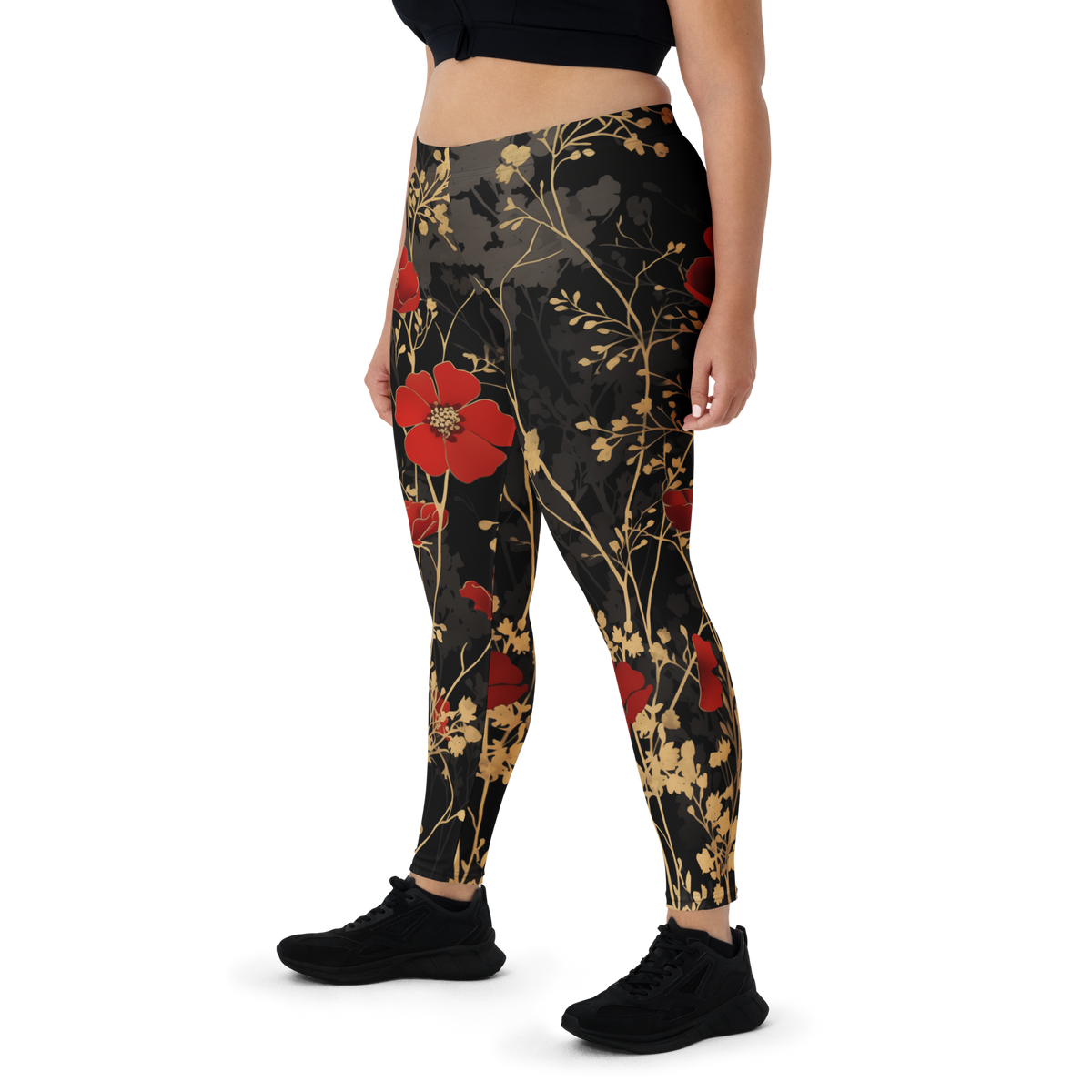 Petal Scarfhold mid-rise comfort leggings, oversize-fit front view.
