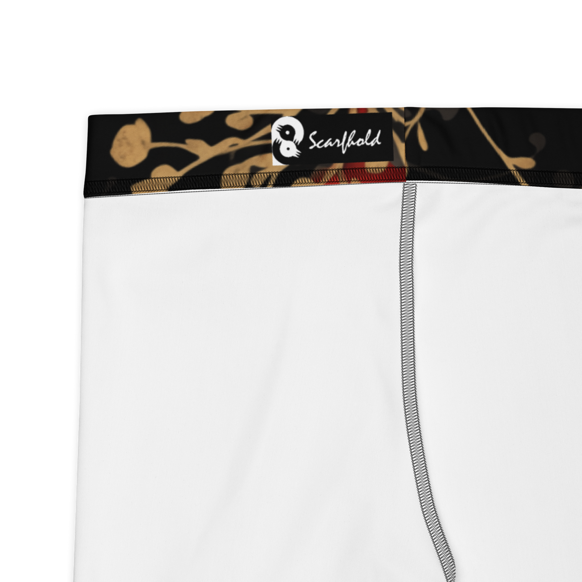 Petal Scarfhold mid-rise comfort leggings, fabric and construction details.