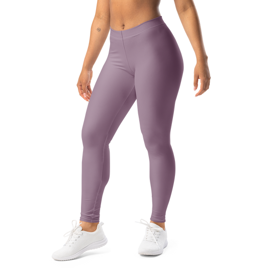 Plain · Burnished Lilac mid-rise everyday leggings, left-front view.