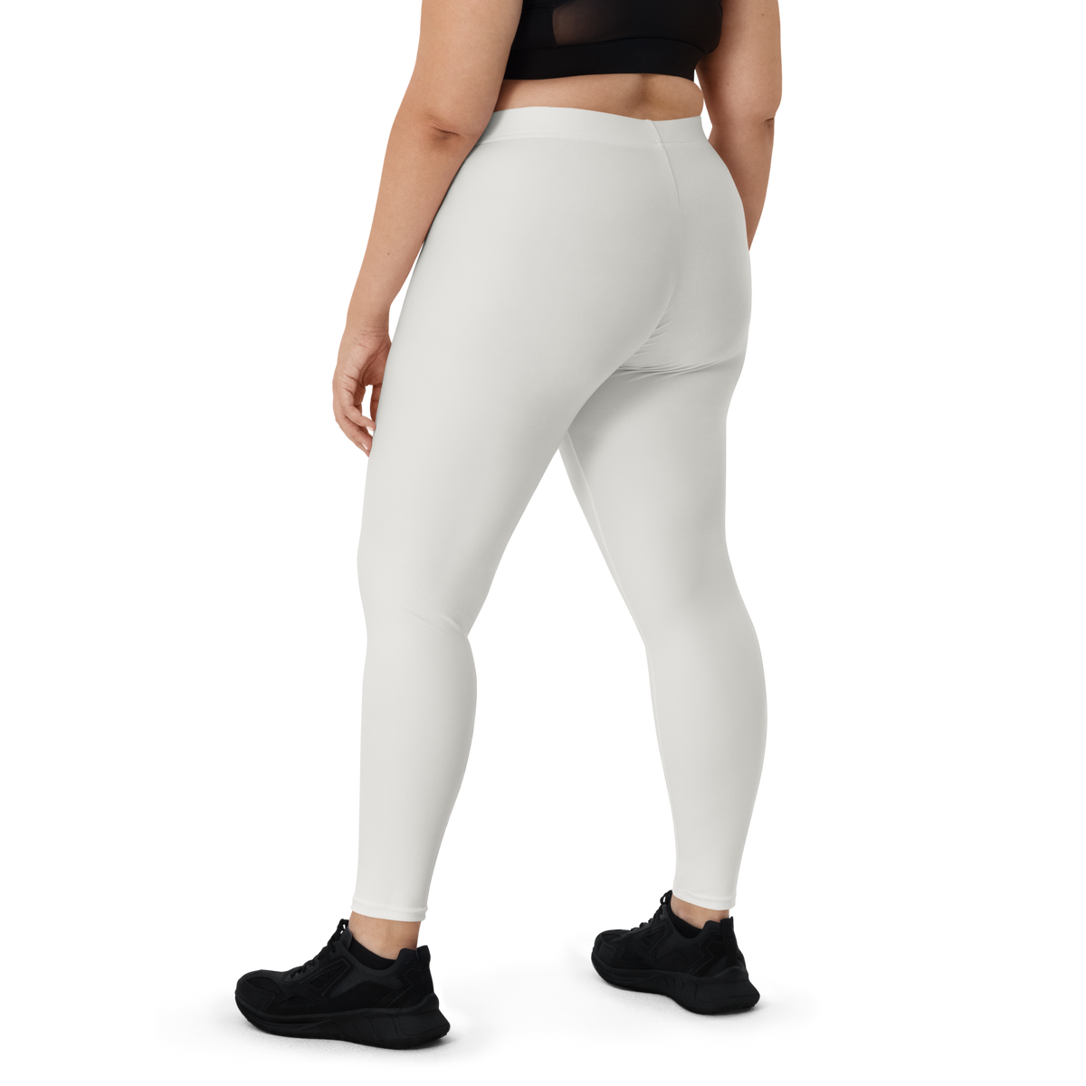 Plain Cloud Dancer mid-rise comfort leggings, oversize-fit back view.