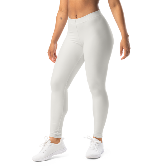 Plain · Cloud Dancer mid-rise everyday leggings, left-front view.