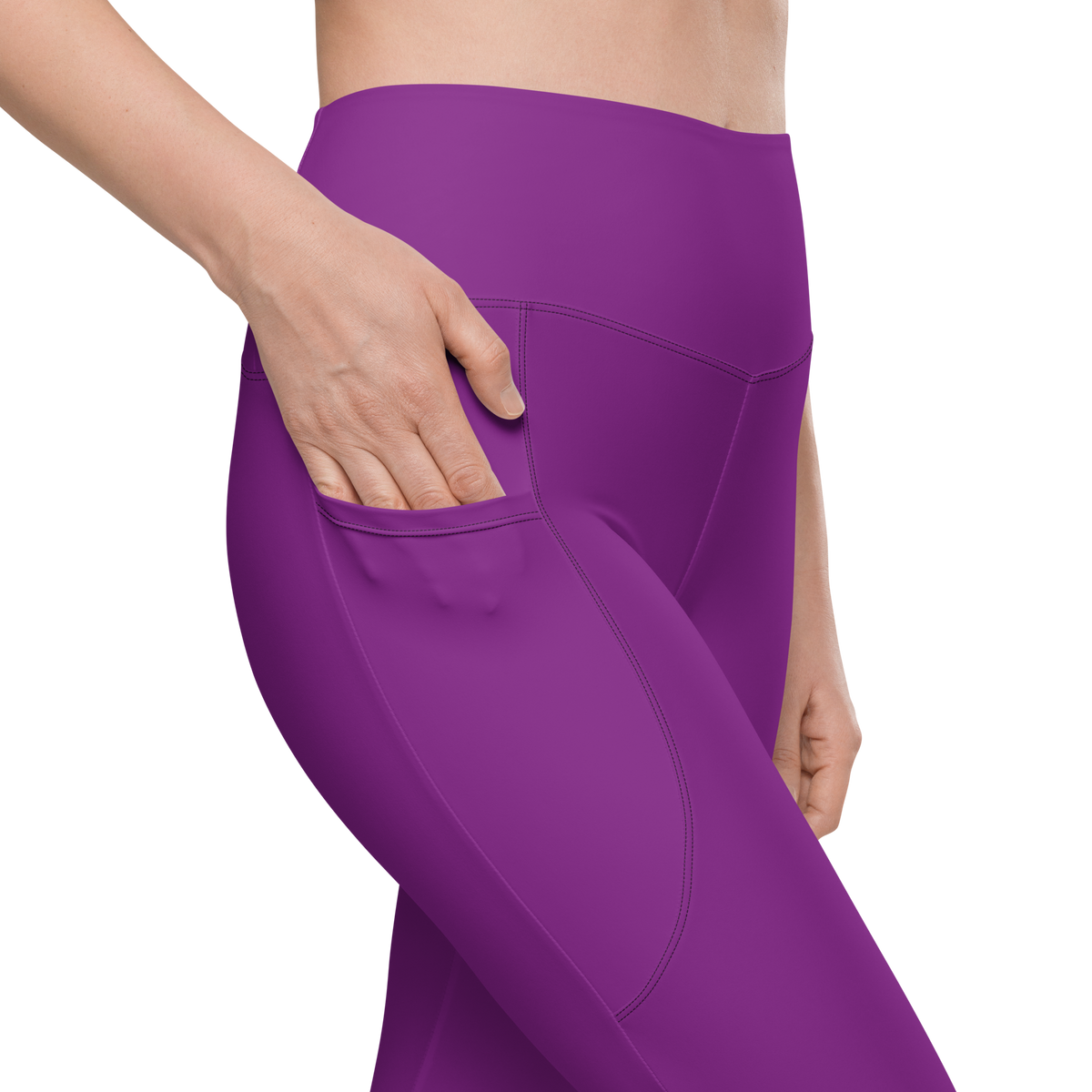 Plain · Dahlia high-waisted pocket leggings, pocket detail.