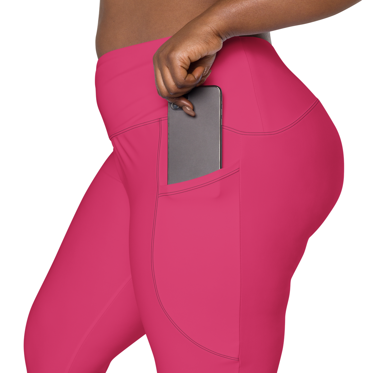 Plain Innuendo high-waisted pocket leggings, rear pocket detail.