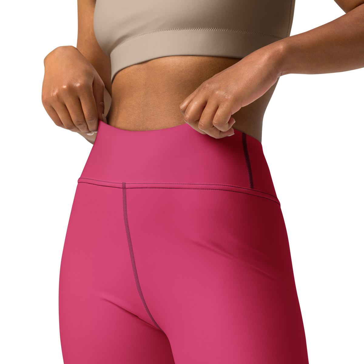 Plain Innuendo high-waisted yoga leggings, waistband and construction detail.
