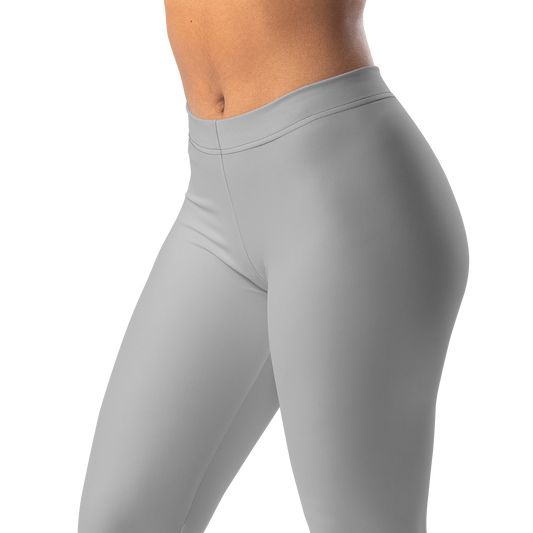 Plain · Light Grey mid-rise everyday leggings, waistband and pattern detail.