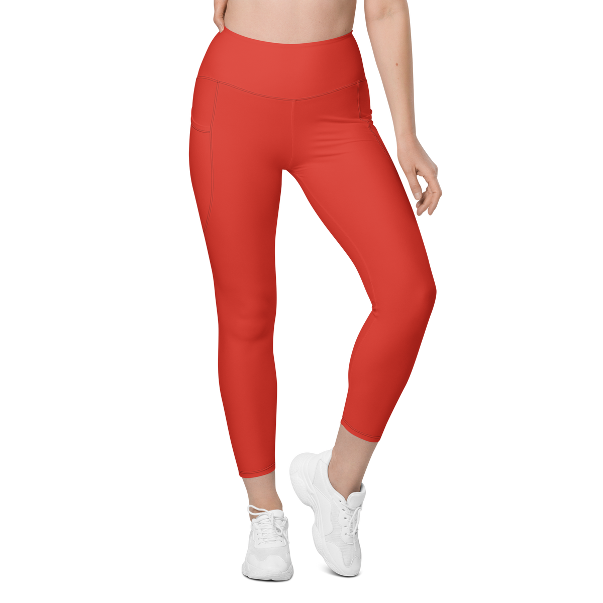 Plain · Poinciana high-waisted pocket leggings, front view.