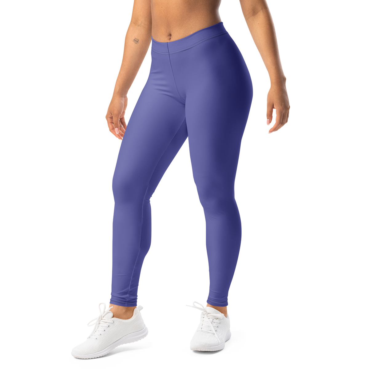 Plain Very Peri comfort leggings, front view.