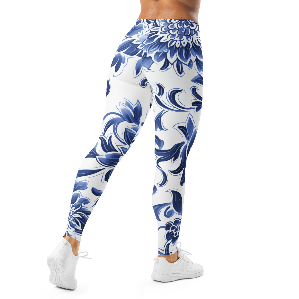 Porcelain mid-rise comfort leggings, back view.