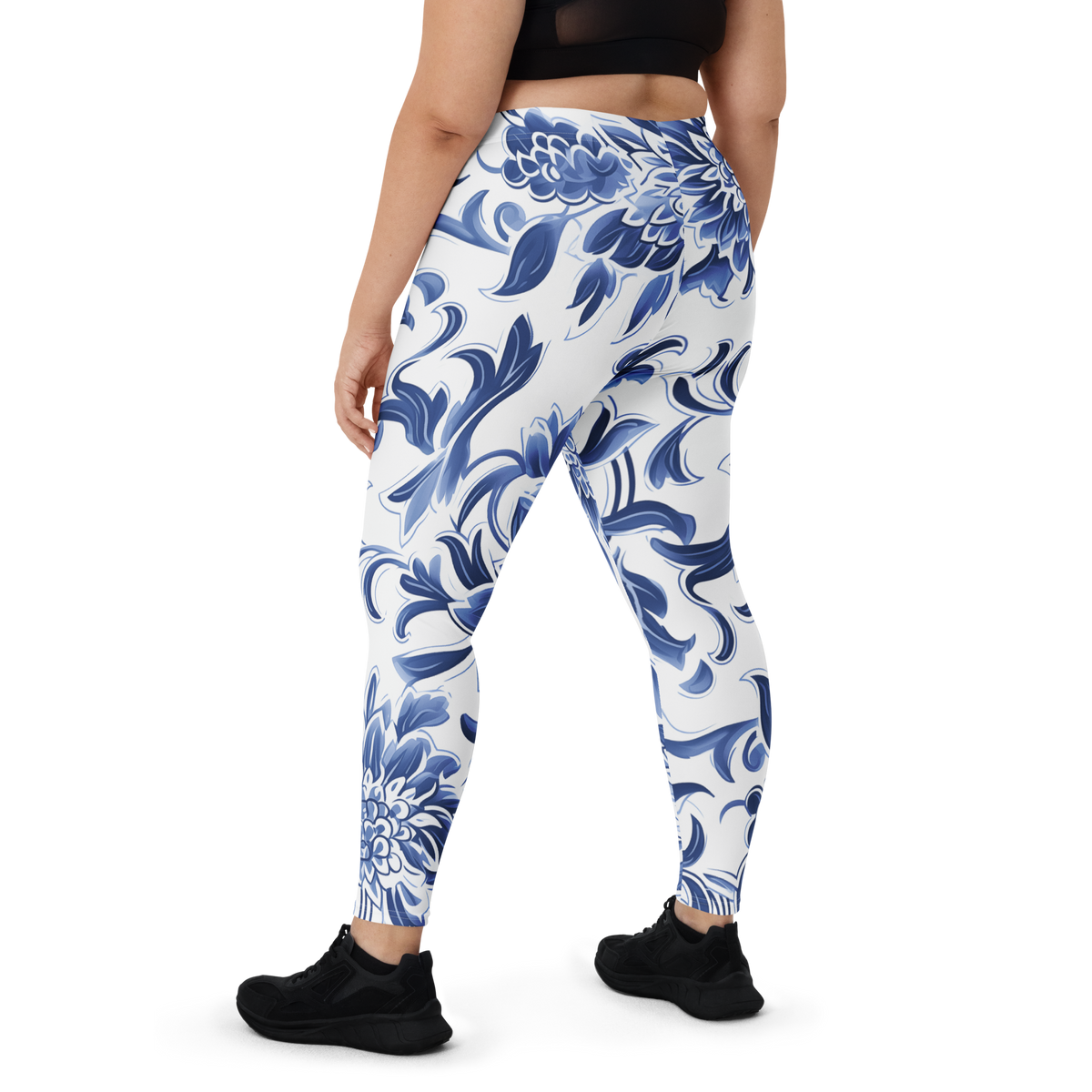 Porcelain mid-rise comfort leggings, oversize-fit back view.