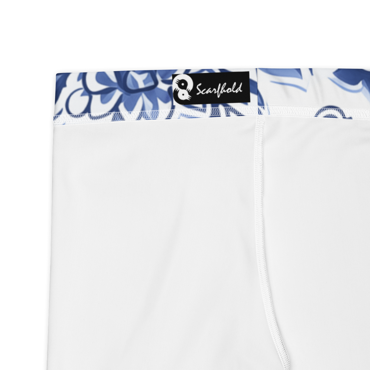 Porcelain mid-rise comfort leggings, fabric and construction details.