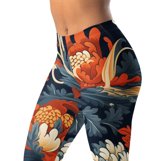Porcelain Ember Garden Tidal Signal mid-rise comfort leggings, waistband and pattern detail.
