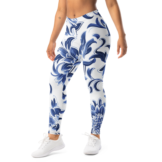 Porcelain mid-rise everyday leggings, left-front view.