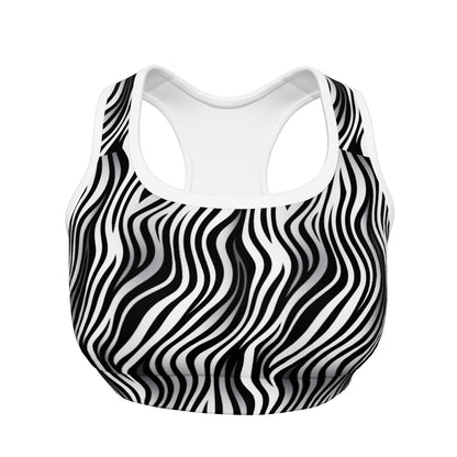 ZEBRADO BLACK #A1 PADDED SPORTS BRA