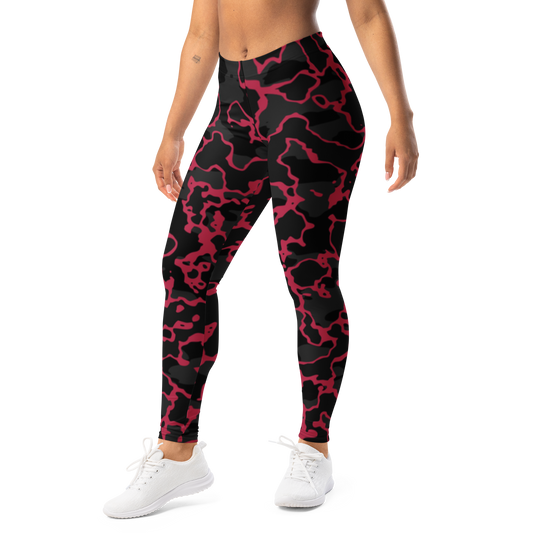 Ridga · Viva Magenta mid-rise everyday leggings, left-front view.