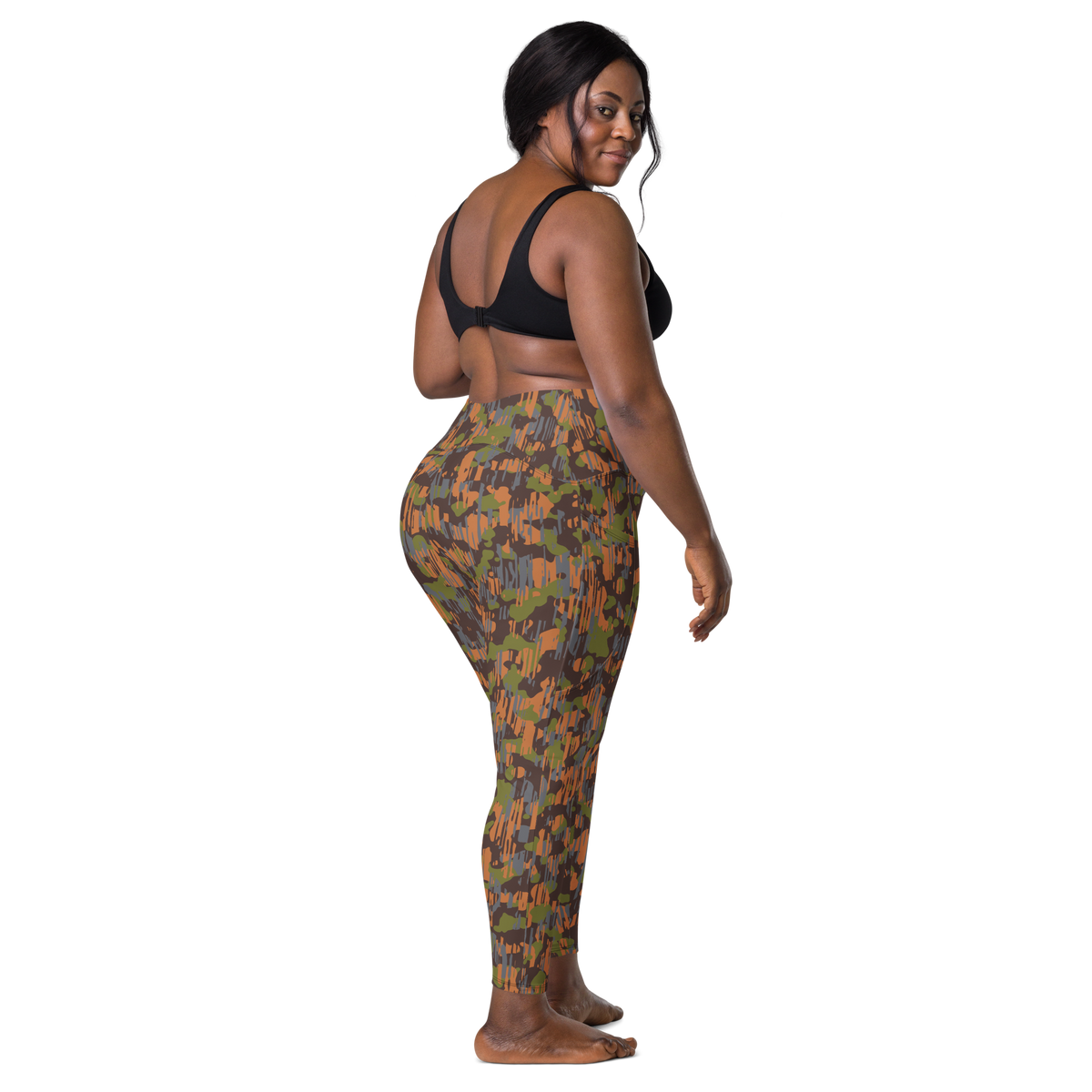 Savannah Fall 5 high-waisted pocket leggings, larger-model back view.