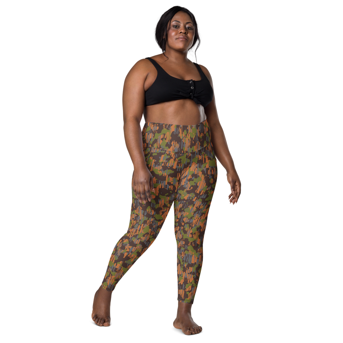 Savannah Fall 5 high-waisted pocket leggings, larger-model front view.