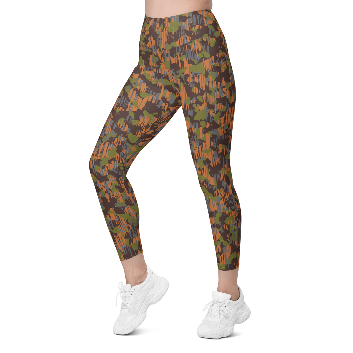 Savannah Fall 5 high-waisted pocket leggings, left-front view.